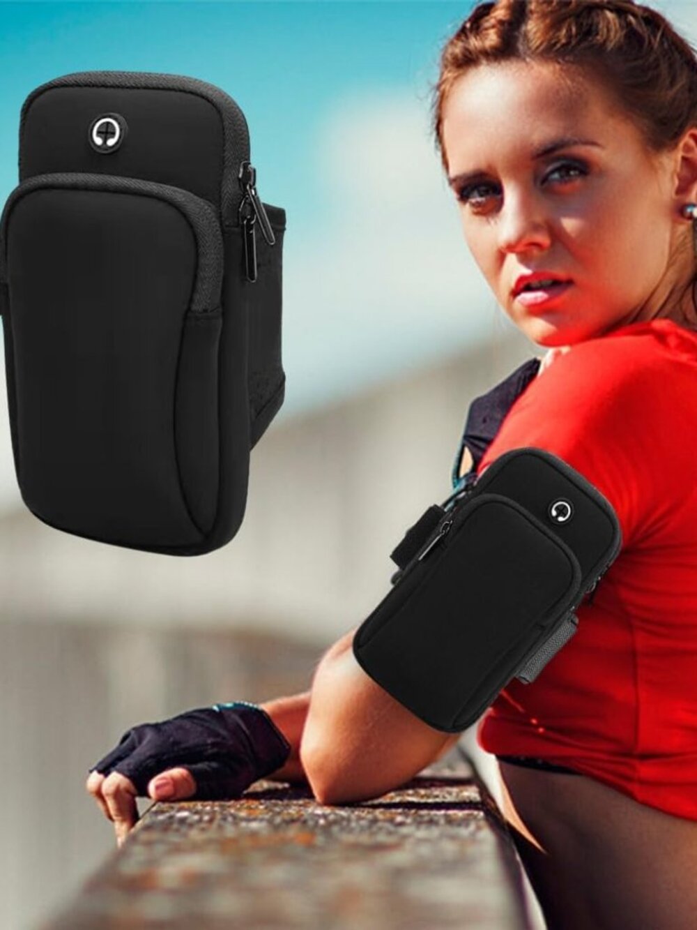 Phone Holder for Running, Walking, Workout, Under 7 in Armband Smartphone Holder - Picture 3 of 9